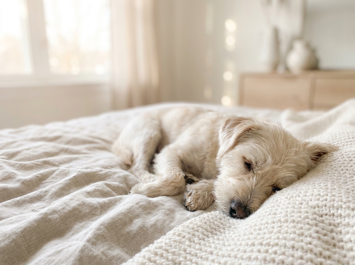日なたでやわらかく眠る犬